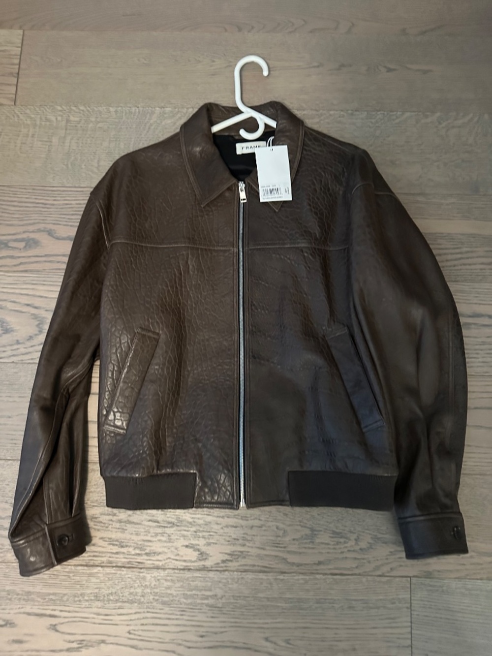 FRAME Men’s Textured Leather Bomber - Picture 11 of 11